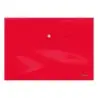 Dohe Sobre Portadocumentos Folio - Cierre de Broche - Polipropileno Cristal Opaco 200 Micras - Color Rojo | Ahorro Imprimiendo