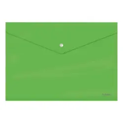 Dohe Sobre Portadocumentos Tamaño Folio - Cierre de Broche - Polipropileno Cristal Opaco 200 Micras - Color Verde | Ahorro Impri