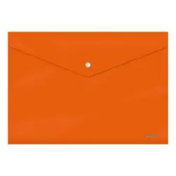 Dohe Sobre Portadocumentos Folio - Cierre de Broche - Polipropileno Cristal Opaco 200 Micras - Color Naranja | Ahorro Imprimiend