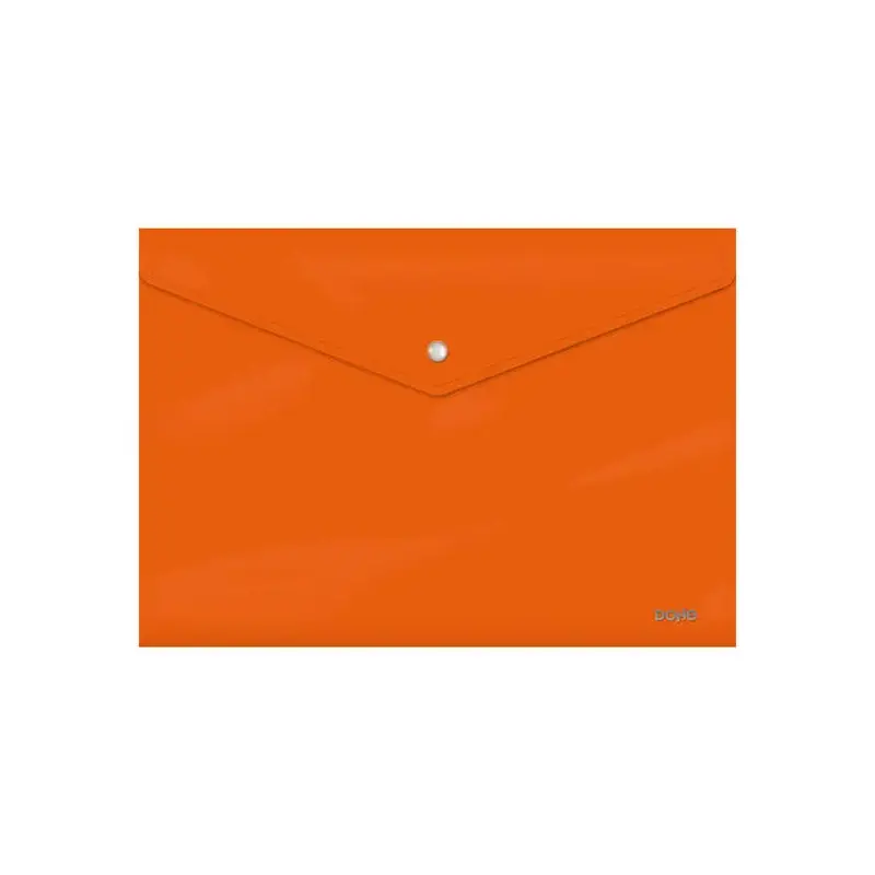 Dohe Sobre Portadocumentos Folio - Cierre de Broche - Polipropileno Cristal Opaco 200 Micras - Color Naranja | Ahorro Imprimiend