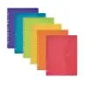 Oxford Sobre Portadocumentos Multitaladro A4 - Capacidad para 25 Hojas - Cierre de Velcro - 11 Taladros - Plastico Flexible Tran