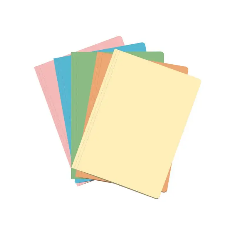 Dohe Pack de 50 Subcarpetas de Cartulina - Tamaño Folio - Ranura para Fastener - Colores Claros Surtidos | Ahorro Imprimiendo