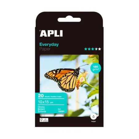 Apli Papel Fotografico Everyday 10 x 15 cm 180g 20 Hojas | Ahorro Imprimiendo