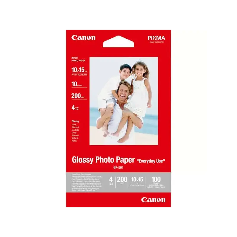 Canon GP-501 Papel Fotografico A6 10x15cm Brillo 200gr 10 Hojas | Ahorro Imprimiendo