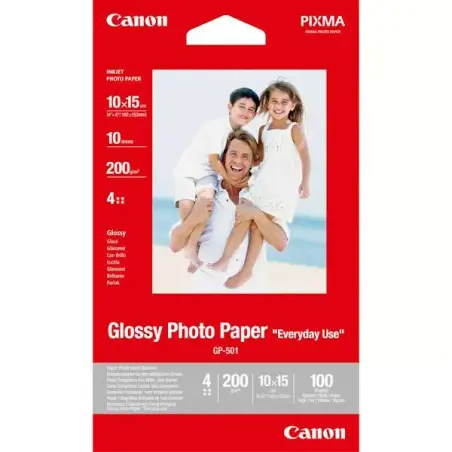 Canon GP-501 Papel Fotografico A6 10x15cm Brillo 200gr 10 Hojas | Ahorro Imprimiendo