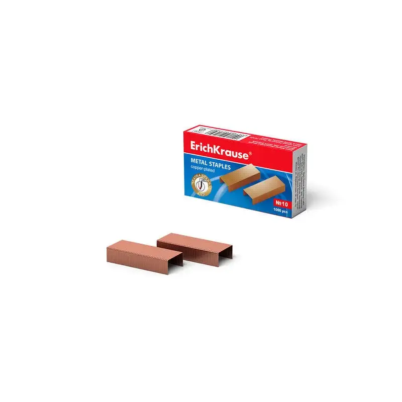 Erichkrause Grapas de Cobre Nº10 - 1000 Grapas - Alta Resistencia y Facil Engrapado - Resistente a La Corrosion - Color Cobre |