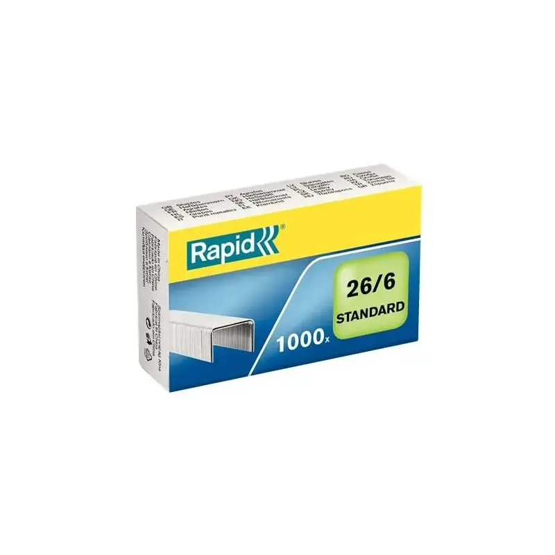 Rapid Confort Caja de 1000 Grapas 26/6 - Hasta 20 Hojas - Alambre Flexible Galvanizado - Patilla de 6mm | Ahorro Imprimiendo