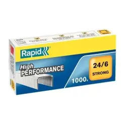 Rapid Strong Caja de 1000 Grapas 24/6 - Hasta 30 Hojas - Alambre Reforzado Galvanizado - Patilla de 6mm | Ahorro Imprimiendo