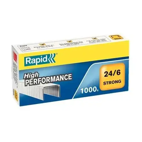 Rapid Strong Caja de 1000 Grapas 24/6 - Hasta 30 Hojas - Alambre Reforzado Galvanizado - Patilla de 6mm | Ahorro Imprimiendo