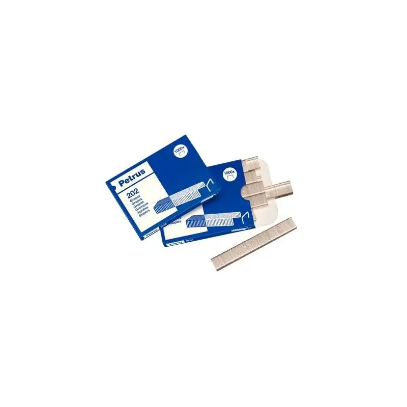 Petrus Caja de 1000 Grapas 202 Galvanizadas - Hasta 10 Hojas - Patilla de 4mm | Ahorro Imprimiendo