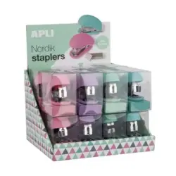 Apli Nordik Collection Grapadora Pequeña - Grapas Nº22/6-24/6 - Cada Grapadora Incluye 1.000 Grapas - Colores Surtidos | Ahorro