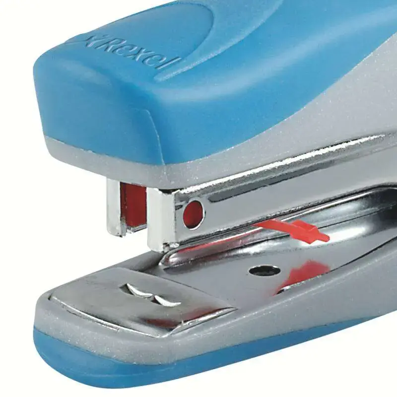 Rexel Bambi Mini Grapadora Metalica + Caja de 1.500 Grapas Nº25 - Grapa hasta 12 Hojas - Acabado de Tacto Suave - 3 Colores Surt