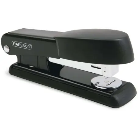 Rapesco Bowfin Grapadora Metalica de Sobremesa - Hasta 25 Hojas - Grapas 26/6, 24/6 - Grapado Cerrado y Abierto - Color Negro |