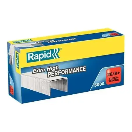 Rapid Super Strong Caja de 5000 Grapas 26/8+ - Hasta 50 Hojas - Alambre Galvanizado Superreforzado - Patilla de 8,5mm | Ahorro I