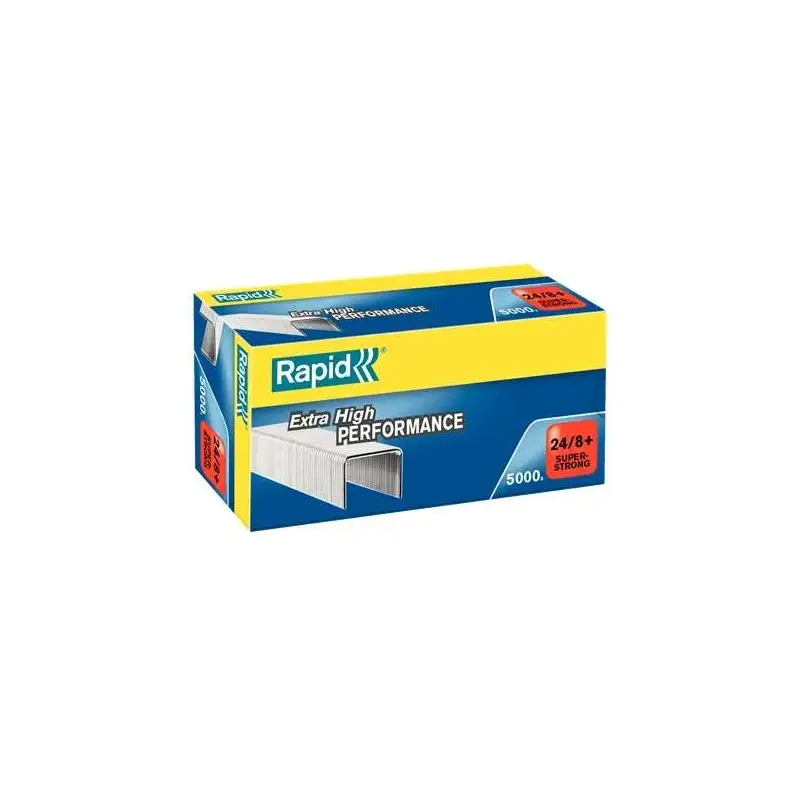 Rapid Super Strong Caja de 5000 Grapas 24/8+ - Hasta 50 Hojas - Alambre Galvanizado Superreforzado - Patilla de 8,5mm | Ahorro I