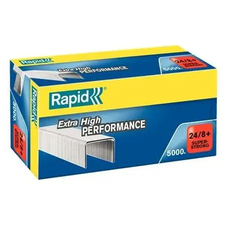 Rapid Super Strong Caja de 5000 Grapas 24/8+ - Hasta 50 Hojas - Alambre Galvanizado Superreforzado - Patilla de 8,5mm | Ahorro I