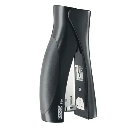 Rapid Ultimate F20 Grapadora Vertical - Hasta 20 Hojas - Para Grapas 24/6 y 26/6 - Grapado Cerrado y Clavado - Color Negro | Aho
