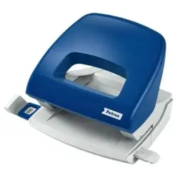 Petrus 80 Taladro Perforador Pequeño - Hasta 16 Hojas - Marcas de Formato - Facil Vaciado - Punzones 5.5mm - Color Azul | Ahorro
