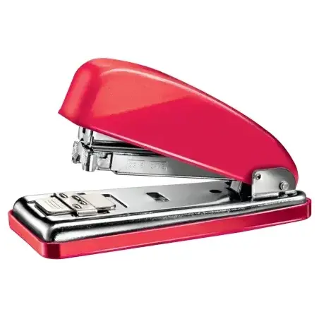 Petrus 226 WOW Grapadora Metalica + Caja de 200 Grapas - Hasta 30 Hojas - Grapado Cerrado, Abierto y Clavado - Color Rojo Metali