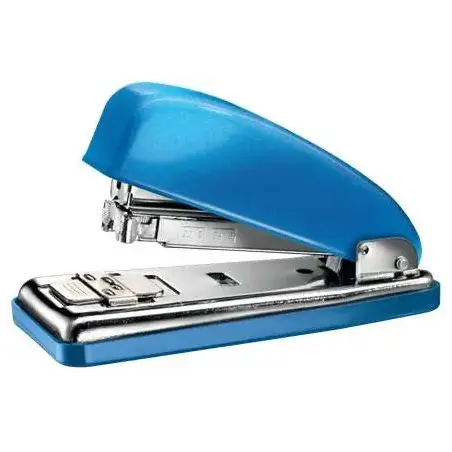 Petrus 226 WOW Grapadora Metalica + Caja de 200 Grapas - Hasta 30 Hojas - Grapado Cerrado, Abierto y Clavado - Color Azul Metali