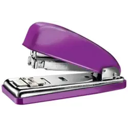 Petrus 226 WOW Grapadora Metalica + Caja de 200 Grapas - Hasta 30 Hojas - Grapado Cerrado, Abierto y Clavado - Color Violeta Met