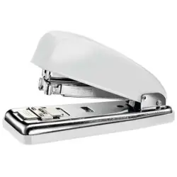 Petrus 226 WOW Grapadora Metalica + Caja de 200 Grapas - Hasta 30 Hojas - Grapado Cerrado, Abierto y Clavado - Color Blanco Meta