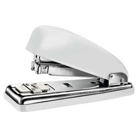 Petrus 226 WOW Grapadora Metalica + Caja de 200 Grapas - Hasta 30 Hojas - Grapado Cerrado, Abierto y Clavado - Color Blanco Meta
