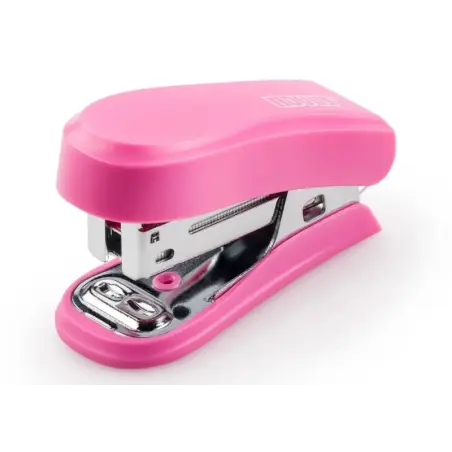 Novus Mini Grapadora Compacta - Hasta 12 Hojas - Grapado Cerrado y Abierto - Incluye 320 Grapas - Color Rosa | Ahorro Imprimiend