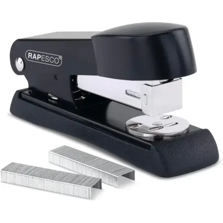 Rapesco Minno 526 Grapadora Metalica de Sobremesa - Hasta 20 Hojas - Grapas 22/6, 24/6, 26/6 - Grapado Cerrado y Abierto - Color