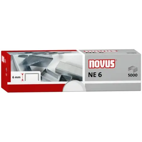 Novus NE 6 Caja de 5000 Grapas NE 6 Galvanizadas para Grapadoras Electricas | Ahorro Imprimiendo