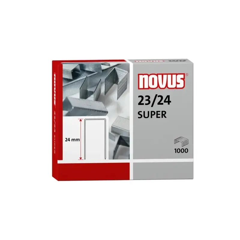 Novus 23/24 Super Caja de 1000 Grapas 23/24 Galvanizadas para Grapadoras de Gruesos | Ahorro Imprimiendo