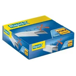 Rapid Duax Strong Caja de 1000 Grapas para Gruesos - Grapa hasta 170 Hojas - Alambre Galvanizado de Alto Rendimiento - Patilla d