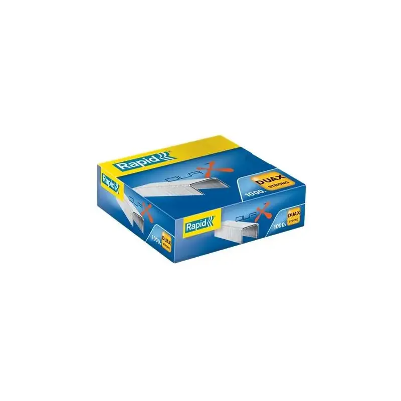 Rapid Duax Strong Caja de 1000 Grapas para Gruesos - Grapa hasta 170 Hojas - Alambre Galvanizado de Alto Rendimiento - Patilla d
