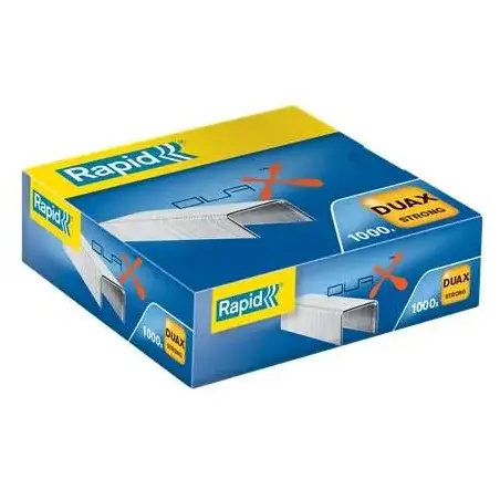 Rapid Duax Strong Caja de 1000 Grapas para Gruesos - Grapa hasta 170 Hojas - Alambre Galvanizado de Alto Rendimiento - Patilla d