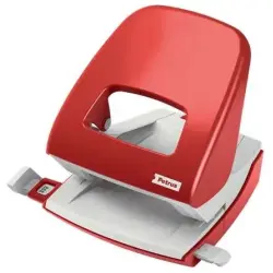 Petrus 62 WOW Taladro Metalico - Hasta 30 Hojas - Marcas de Formato - Facil Vaciado - Punzones 5.5mm - Color Rojo | Ahorro Impri