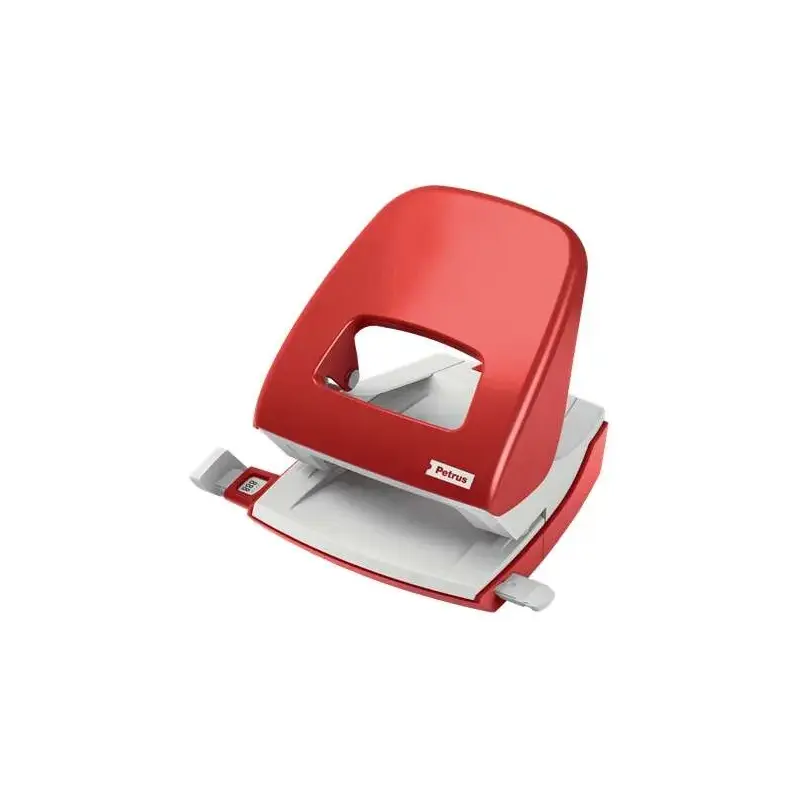 Petrus 62 WOW Taladro Metalico - Hasta 30 Hojas - Marcas de Formato - Facil Vaciado - Punzones 5.5mm - Color Rojo | Ahorro Impri