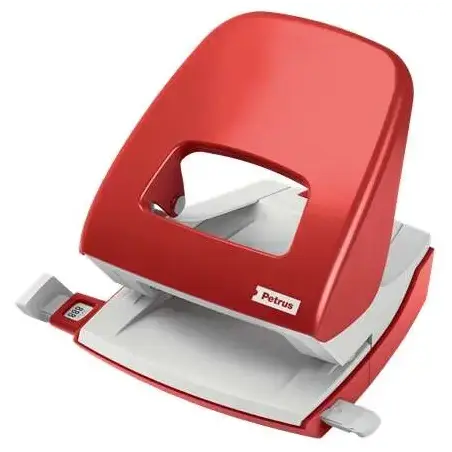 Petrus 62 WOW Taladro Metalico - Hasta 30 Hojas - Marcas de Formato - Facil Vaciado - Punzones 5.5mm - Color Rojo | Ahorro Impri