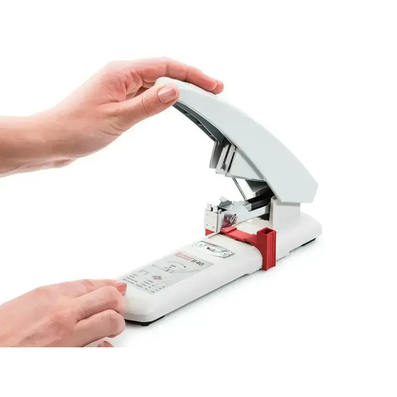 Novus B 40 Grapadora de Gruesos - Hasta 100 Hojas - Grapado Cerrado con Sistema Bypass - Sistema Antibloqueo - Color Blanco | Ah