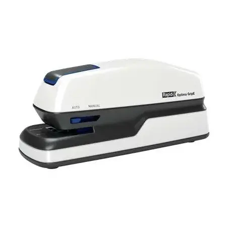 Rapid Optima GripE Grapadora Electrica de Sobremesa + Caja de 1000 Grapas - Hasta 20 Hojas - Utiliza Grapas Optima 56 - Color Gr