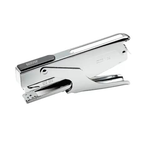 Novus B 38 Grapadora de Tenaza - Hasta 40 Hojas - Para Grapas 24/6-24/8 y 26/6-26/8 - Grapado Temporal y Permanente - Color Crom