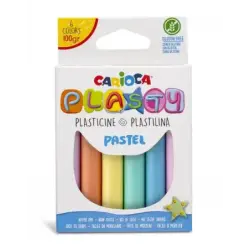 Carioca Pack de 6 Plastilinas Colores Pastel - Facil de Usar - No Se Seca - Reutilizable - Colores Brillantes y Mezclables - Lib