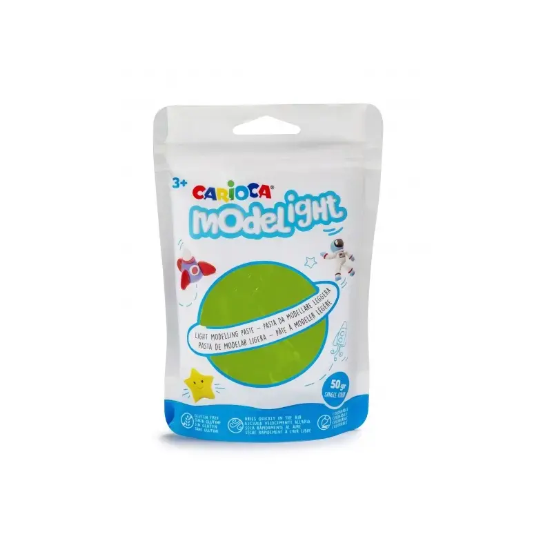 Carioca Modelight Pack de Pasta de Moldear Super Ligera - Elastica y Maleable - Se Seca al Aire - No Ensucia las Manos - Reutili