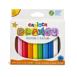 Carioca Pack de 10 Plastilinas - Facil de Usar - No Se Seca - Reutilizable - Colores Brillantes y Mezclables - Libre de Gluten -