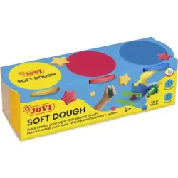 Jovi Soft Dough Blandiver Estuche de 3 Botes 110gr - Blanda y Flexible - Facil de Amasar y Moldear - Ideal para Iniciacion al Mo