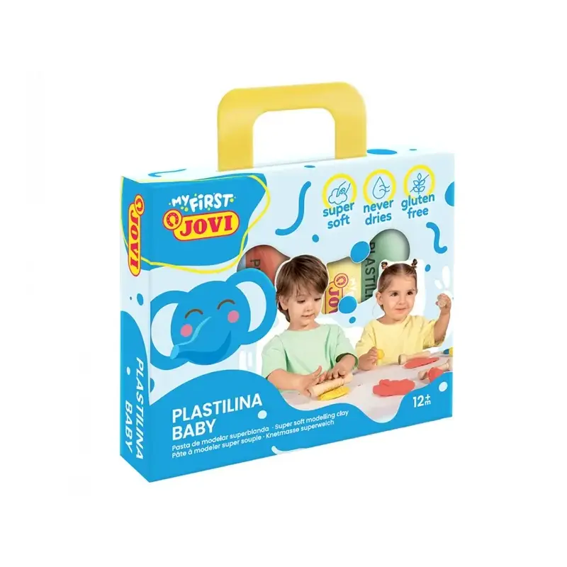 Jovi My First Plastilina Estuche de 4 Pastillas de Plastilina 38gr - Super Blanda - Estimula Creatividad y Sensibilidad Tactil -