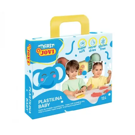 Jovi My First Plastilina Estuche de 4 Pastillas de Plastilina 38gr - Super Blanda - Estimula Creatividad y Sensibilidad Tactil -