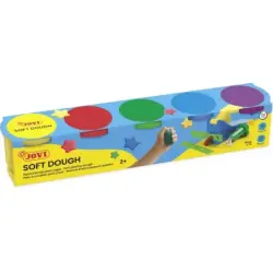 Jovi Soft Dough Estuche de 5 Botes 110G - Blanda y Flexible - Facil de Amasar y Moldear - Fomenta Creatividad y Motricidad Fina