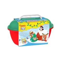 Jovi Play & Fun Cofre Christmas Adventure con 24 Barras de Plastilina 15gr + Modeladores + Recortables - Sin Gluten - Base Veget