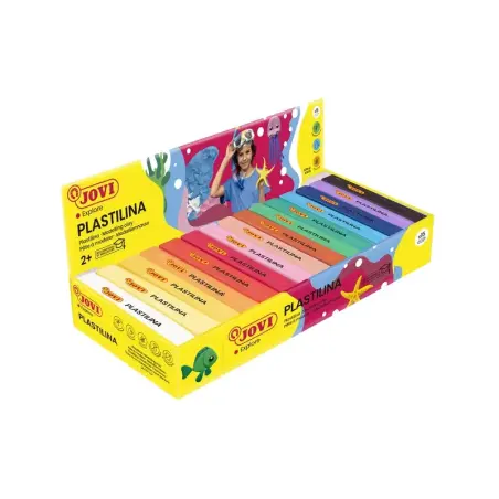 Jovi Expositor de 15 Pastillas de Plastilina 150gr - Muy Moldeable - No Se Seca - Sin Gluten - Colores Surtidos | Ahorro Imprimi