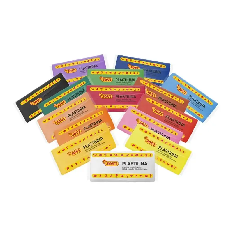 Jovi Expositor de 15 Pastillas de Plastilina 150gr - Muy Moldeable - No Se Seca - Sin Gluten - Colores Surtidos | Ahorro Imprimi